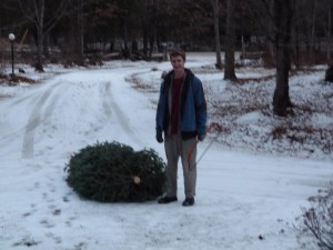 Lewis and this year's tree