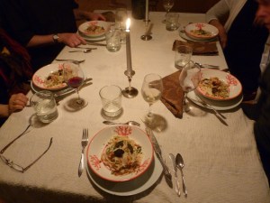 4th Course, pasta, salmon, truffle, parma cheese