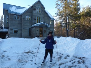Amanda heading out for a ski
