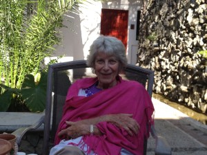 Laurie Lewis at home in Oaxaca