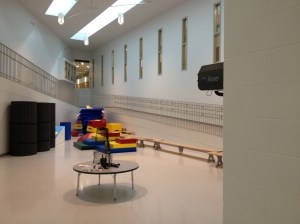 A ramp surrounds the bright central atrium