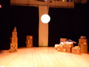 The House, filled with packing boxes.