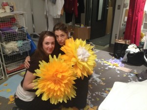 Carys & Michelle making flowers