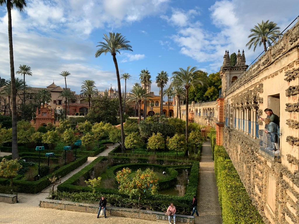 Gardens and grotto wall.