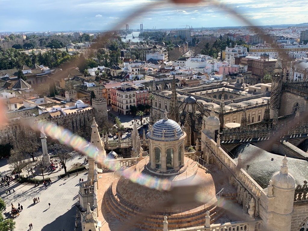 View from the top of the city to the plaza below.